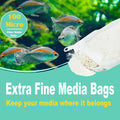AQUANEAT Aquarium Filter Media Bags 6pcs Fish Tank Extra Fine 100 Micron Mesh Bags with Plastic Zipper for Activated Car