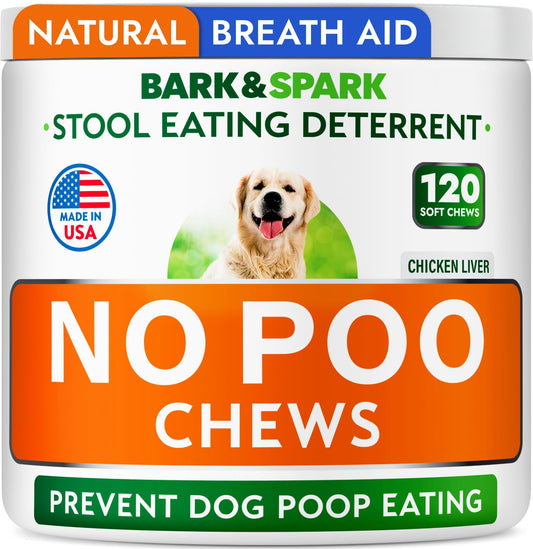 No Poo Chews for Dogs - Coprophagia & Stool Eating Deterrent with Probiotics, Digestive Enzymes & Breath Aid Support - Stop Dog Poop Eating