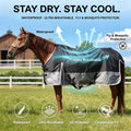 Equoray Horse Rug Fly Sheet Waterproof Rainproof Mosquito Repellent Breathable Turnout Blanket for Horses Spring or Mild
