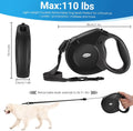 WRSOMIT Retractable Dog Leash, 26 Ft Heavy Duty Pet Walking Leash for Small Medium Large Dogs up to 99lbs, Anti-Slip Handle, 360 ° No Tangle, Nylon Tape, One-Handed Brake