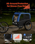 VEVOR Dog Bike Trailer, Supports up to 66 lbs, Pet Cart Bicycle Carrier for Small & Medium Dogs, Easy Folding Frame with Quick Release Wheel, Universal Bicycle Coupler, Reflector, Flag, Internal Leash