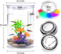 Betta Fish Tank, 360 Aquarium with LED Light, 1 Gallon Fish Bowl, Small Fish Tank Starters Kit, Beta Fish Tank Aautomati