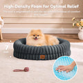ChiXnuggle Orthopedic Dog Bed for Medium Dogs, Waterproof Faux Rabbit Fur Dog Couch with Egg Crate Foam Support and Washable Removable Cover, Bolster Pet Sofa with Non-Slip Bottom, 30x24x7, Dark Grey