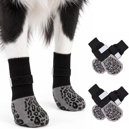 Non Slip Dog Socks to Prevent Licking Paws, Grip for Senior Hardwood Floors