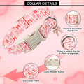 ARING PET Girl Dog Collar, Cute Spring Summer Pink Bow Puppy Pet Collars Necklace for Small Medium Large Female Dogs-M