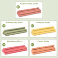 ERKOON 40Pcs Rabbit Timothy Hay Sticks, Five Flavors：PurplePotato/TimothyHay/Pumpkin/Strawberry/Carrot，Suitable Guinea P