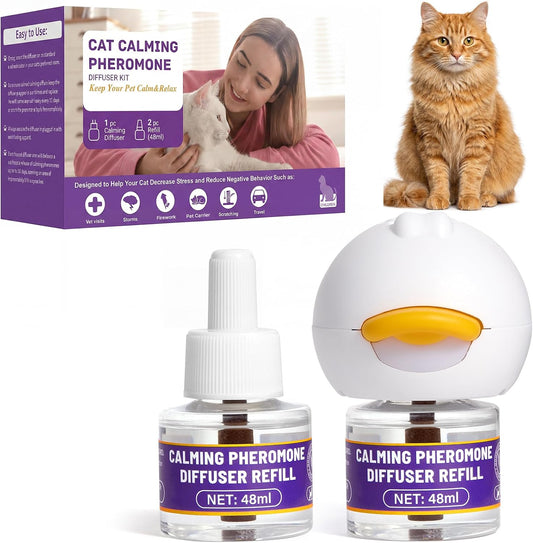 Cat Calming Diffuser, Premium Pheromone, 1 Plug-in+2 Refills