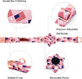 Lionheart glory American Flag Dog Collar 4 of July Dog Collars with Flower Independence Patriotic Dog Flower Collars Heavy Duty Adjustable Collar Flower for Medium Dogs Pet Gift