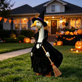 Halloween Witch Porch Goose Outfit Witch Hat Cape Broom Set for 23'' Geese