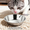 Tifanso 6PCS Stainless Steel Cat Bowls Dishes, 5.6” Metal Shallow Wide Whisker Friendly Cat Food Water Feeding Bowl, Kitten Plates, Basic Indoor Pet Food Tray, Dishwasher Safe