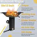 10x12 Inch Welded Blacksmith Firepot 2600F Rated Forging Blacksmith Tools