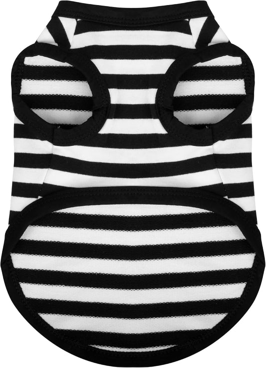 Paiaite Dog Striped Shirt Happy Color Cotton Sleeveless Puppy Shirts Breathable Pet Apparel Tank Top Colorful Puppy Swea