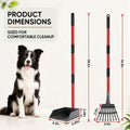 Pooper Scooper for Dogs Heavy Duty Metal 38.2in Long Handle Tray & Rake