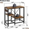 Bestier 20-29-37 Gallon Fish Tank Stand with Power Outlet, Rustic Brown