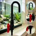 Aquarium Water Filler Tube with Flow Valve, Wall Mounted Curved Hook Design, Aquarium Water Changer, Filler Tube for 1/2