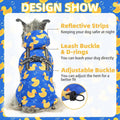 PUPTECK Dog Raincoat with Hood & Harness Built-in, Waterproof Dog Rain Jacket Slicker Poncho Reflective Vest Clothes for