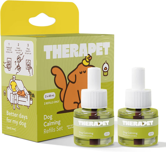 TherapetMD Dog Calming Diffuser Refill Kit (2-Pack, 60-Day Supply) Dog Pheromone Refills for Stress, Separation, Pee Acc