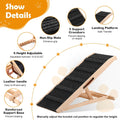 43" Foldable Dog Ramp 6-Level Adjustable Non-Slip for Bed Couch Car