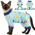 DENTRUN Cat Clothes for Hair Control with Hair Sticky Fabric - Soft Recovery Suit & Breathable Lint-Resistant Cat Sweater for Cats Only, Kitten Onesie Pajamas, L, Deep Blue