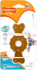 Nylabone Ring Bone Chew Toy for Puppies, Puppy Teething Toys, Puppy Enrichment Toys, Chicken Flavor, X-Small Dogs - Up to 15 lbs, 1 Count