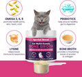 Cat Multivitamin with Grass-Fed Beef Bone Broth – Daily Supplement for Immune, Joint, Skin, Coat & Gut Health – Omega 3s