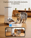 Automatic Cat Feeder with Camera - 7L/29 Cups Auto Dog Feeder with Large Food Tray & 1080P Night Vision, Elevated Bowl, 