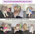 ZeyZoo Cat Toys for Indoor Cats, 11PCS Interactive Cat Toy Wand Pack, 2 Retractable Cat Wand & 7PCS Worm Teaser Refills, Plush Fish Kitten Toys, Cat Feather Fishing Pole Toy for Play Chase Exercise