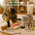 Woolbuddy Sushi Cat Toy Set – Wool Felt Interactive Toys for Indoor Cats & Kittens, Catnip-Free, Durable, Cute Enrichment Toys for Bored Cats, Natural Wool Dental & Hunting Play (Small – 9 Pcs)