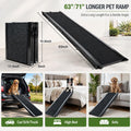 RUBLELITIE Dog Ramp for Cars SUV Truck-17.3"x71" Heavy Duty Foldable Wide Outdoor Pet Stairs with Non-Slip Surface Portable Folding Design for Large Dogs Up to 250lbs (71" L x 17.3" W)