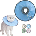 10.5 Inch Adjustable Elizabethan Collar for Cats - Soft & Comfortable Cat Cone Collar to Stop Licking & Scratching, Wate