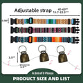 Goat Collars and Bells，Durable Nylon Adjustable Collar (Gradation)