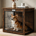 Dog Crate Furniture with Reversible Side Door, 28'' Heavy Duty Wooden Dog Kennel Indoor for Small Medium Dogs, Furniture