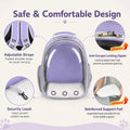 Expandable Cat Backpack Carrier, Breathable Clear Bubble Window Pet Carrier for Small Dogs and Cats up to 12 lbs, Airline Approved Travel Bag for Hiking and Outdoor Use (Back Expandable-Purple)