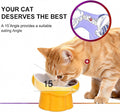 Koieam Cat Slow Feeder Flower-Shaped Ceramic Slow Feeder Cat Bowl, Tilted Raised Cat Slow Feeder Bowl for Whisker Relief, Prevents Vomiting & Bloating, Non-Slip Base