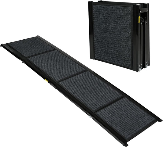 Ashfield & Harkness: Felt Dog Ramp - 63 x17, Black, Foldable & Portable, Metal Frame, Non-Slip, Stairs Alternative for C