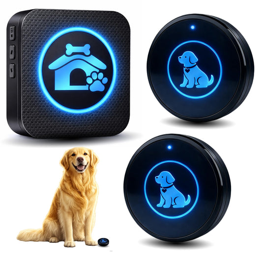 Dog Door Bell (2026 Self-Illuminating Enhanced Touch) for Potty Training, Wireless Dog Doorbells to Go Outside, 1000 Feet Long Range, IP65 Waterproof, 60 Melodies & Adjustable Volume (2 Buttons)
