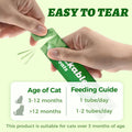 Wellix Lickable Cat Treats Healthy - Grain-Free Chicken&Cat Grass Flavor Kitten Snacks (24 Count) - Squeezable Up Cat Treats for Hairball Control&Gut Healthy