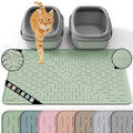 OHMO Cat Litter Mat Large Trapping Mat Premium Silicone Rubber 31.5x23.6 Sage Green, Waterproof and BPA Free Kitty Litter Box Mat, Easy to Clean and Keeps The Floor Tidy