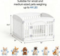 DUMOS Dog Playpen 4 Panels 24" Plastic Exercise Indoor Pen with Door Small Puppy, Medium Dogs Animal Pet Fence for Outdoor, Garden, Yard, RV Camping, White