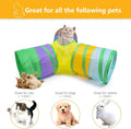 Bigladious 3 Way Cat Tunnel Collapsible Fun Pet Play Tube Toys for Cats, Kittens, Puppies & Rabbits - Portable Tunnel with Hanging Ball for Indoor Play, Hideout & Exercise