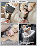 PETSFIT Center Console Dog Car Seat with Adjustable Seat-Rail Anchor Hooks