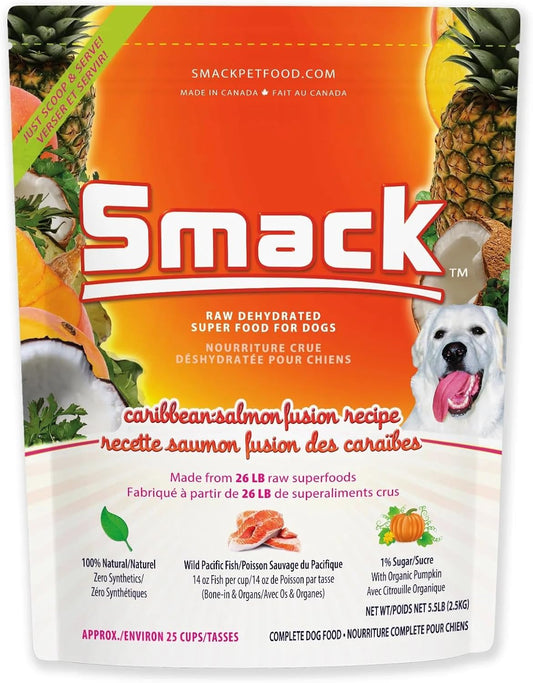 Smack Pet Food Organic Raw Dehydrated Dog Food Grain-Free, Gluten-Free, Raw Food for Dogs (Rockin' Rockfish, 5.5 Pound)