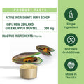 Green Lipped Mussel Powder for Dogs & Cats - 100% New Zealand Green Lipped Mussels - Natural Hip & Joint Supplement for Joints, Tendons, Ligaments, Muscles - 75 Grams - Up to 250 Servings