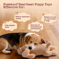Fuzzwoof Remote Controlled Heartbeat Dog Toy, 8-Sounds & Heartbeat Simulation Plush Toy for Puppy Sleep Aid & Anxiety Relief, Crate Training, Rechargeable Calming Companion