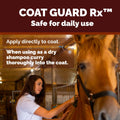 Extra Large. 2 Lbs. Coat Guard Rx™ Coat, Tail, Mane Powder for Horses - Rain Rot, Sweet Itch, Treatment & Dry Shampoo fo