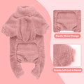 Fuzzy Dog Pajamas Turtleneck Dog Clothes Warm Soft Cozy Lightweight Dog Pjs Dog Sweaters for Small Dogs(Pink-S)
