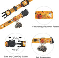 Halloween Cat Collar, Cotton 2 Pack Cat Collar with Bells, Purple