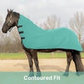 RESISTANCE Fleece Contour Horse Cooler — Anti-Sweat Moisture Wicking, 3 Quick-Grip Neck Closures, Tail Cord, Durable Hem