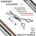 High-end Professional Dog Grooming Curved Thinning Scissors Teeth Blending Shears Pet Texturizing Thinner Blender Shears 7 Inch Extremely Very Sharp Made Of Stainless Steel Alloy For Dog Cat Groomer