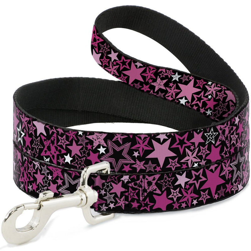 Buckle-Down Pet Leash - Stargazer Black/Pink - 6 Feet Long - 1